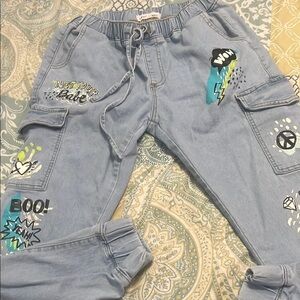 Almost Famous Light Blue Graphic Joggers